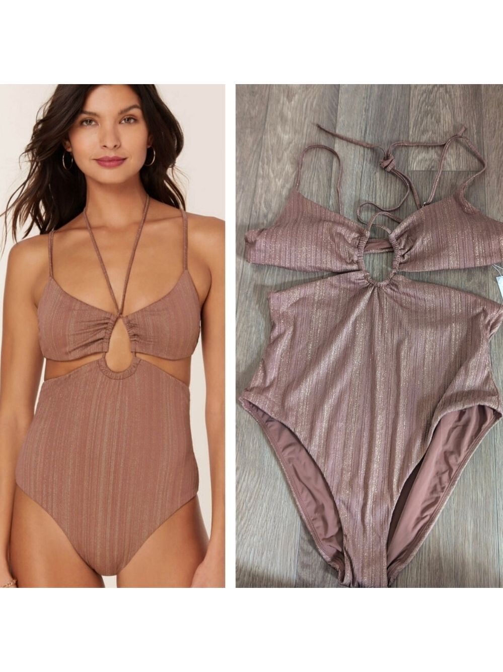 NWT Andie Swim | The Casablanca One Piece In Latte Sparkle (XL)